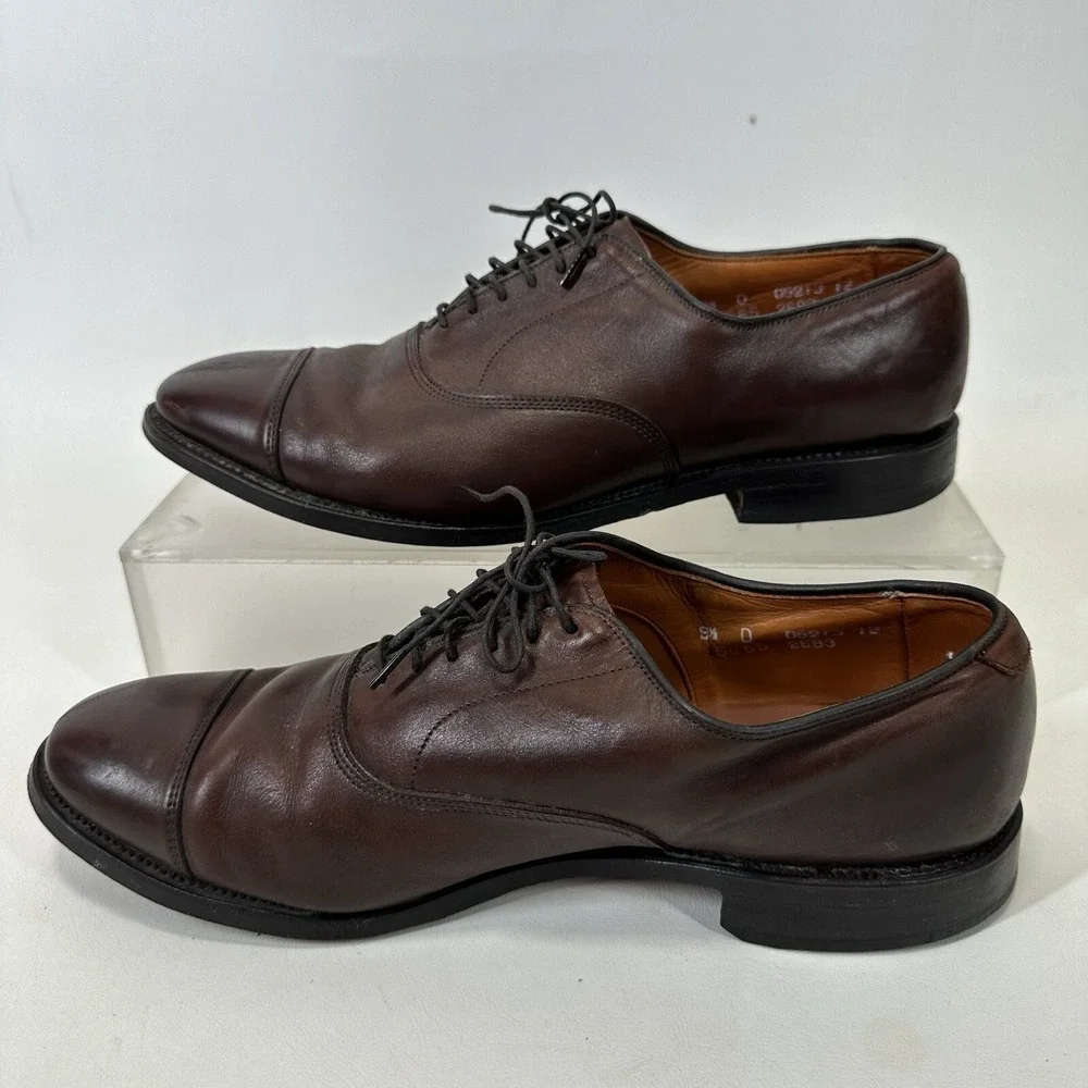 Allen Edmonds Park Avenue‎ Oxford Shoes Mens 9.5D Brown Leather Cap Toe